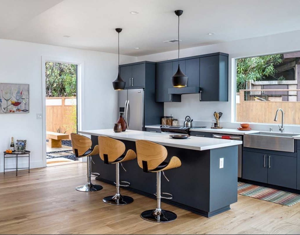 Improve The Aesthetics Of Your Kitchen With Blue Mid-Century Kitchen Cabinets